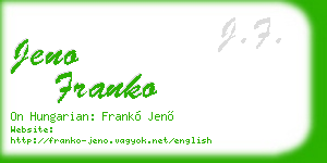 jeno franko business card