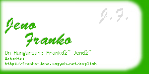 jeno franko business card